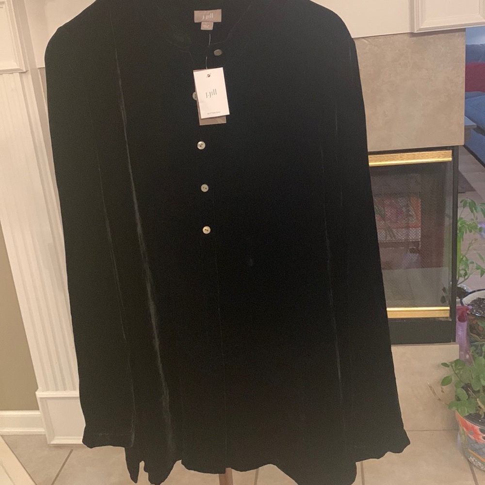NWT J.JILL  VELVET BLOUSE/TUNIC SIZE L